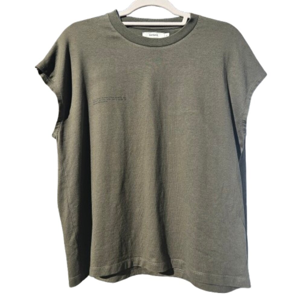 PANGAIA Organic Cotton T-Shirt Seaweed Fiber & PPRMINT Oil Technology Green Sz M
